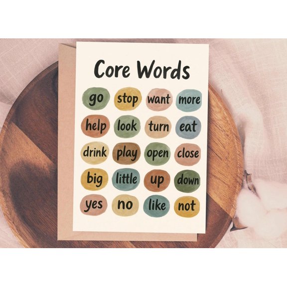 Core Vocabulary SLP Wall Art Print, Unframed Paper Poster 8x10in
