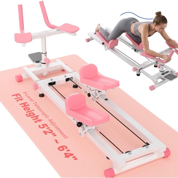 Core Workout Crawling Machine, Adjustable Posture and Back Stretch Fitness Trainer,Pink