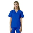 thumbnail image 1 of Core by Maevn Women's V-Neck Mock Wrap Solid Scrub Top, 1 of 3