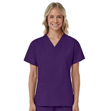 Core by Maevn Women's V-Neck Solid Scrub Top