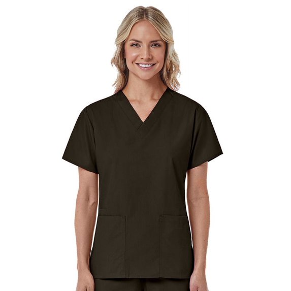 Core by Maevn Women's V-Neck Solid Scrub Top