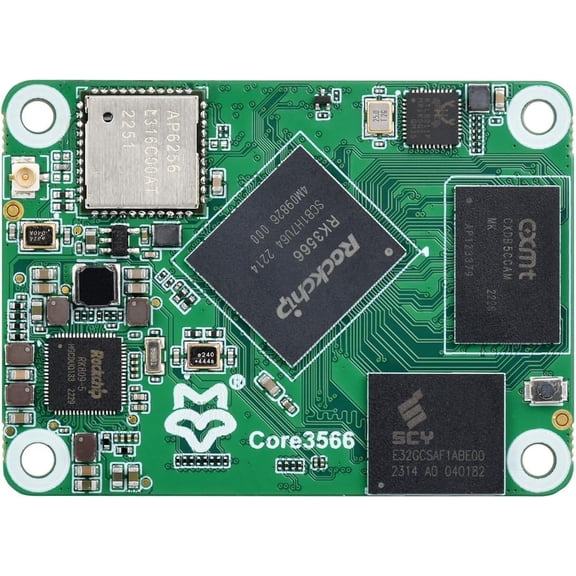 Core3566 Module, Rockchip RK3566 Quad-Core Processor, Compatible with CM4, with Wireless, 2GB RAM, 32GB eMMC Flash
