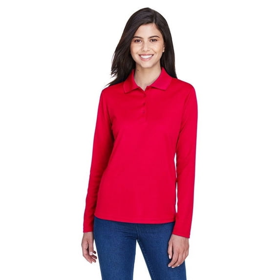 CORE365 78192 Women's Pinnacle Performance Long Sleeve Piqué Polo-Classic Red-S