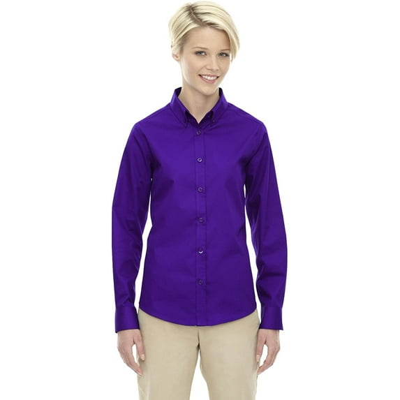 78193 Core 365 Ladies Operate Long-Sleeve Twill Shirt Campus Purple L