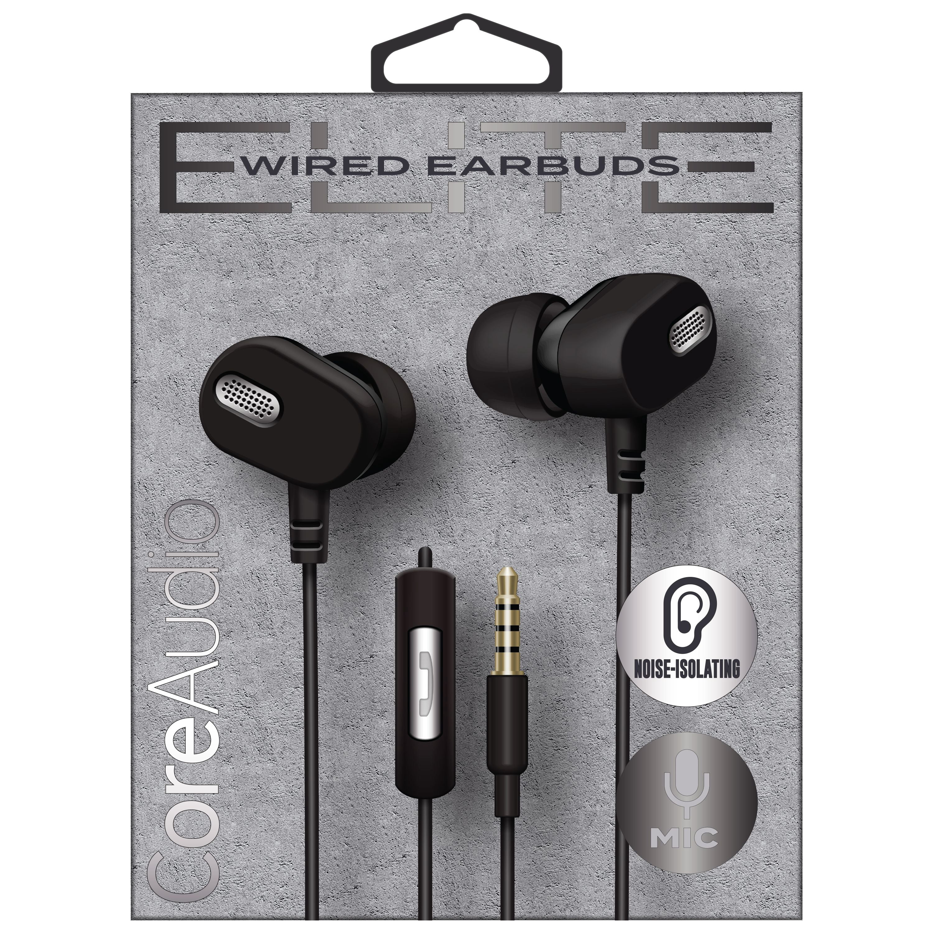 CoreAudio Elite Wired Earbuds - Black Wired Earbud | Inline Microphone ...
