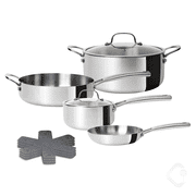CoreClad 10-Piece Tri-Ply Stainless Steel Cookware Set with Induction Compatibility