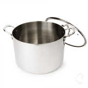 CoreClad 12-Quart Induction Ready Tri-Ply Stainless Steel Stock Pot with Glass Lid