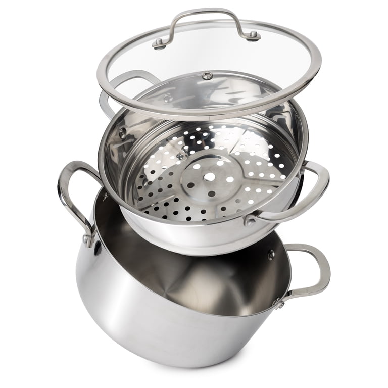 CoreClad 5-Quart Tri-Ply Stainless Steel Casserole Pot with