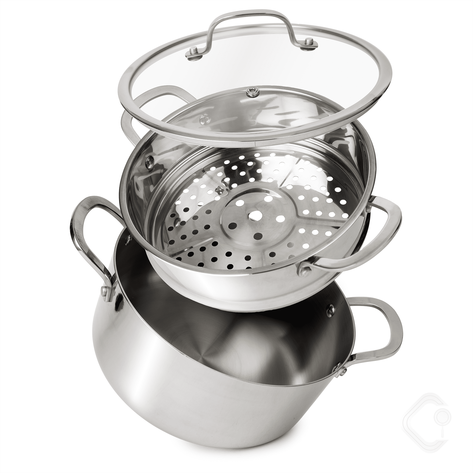 CoreClad 5Quart TriPly Stainless Steel Casserole with Stea