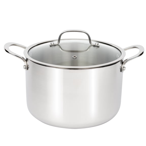 CoreClad 8-Quart Tri-Ply Stainless Steel Stock Pot, Induction Ready