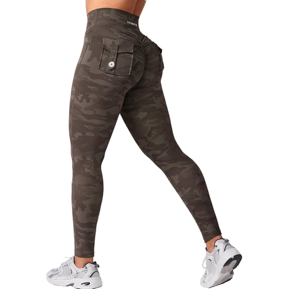 CoreFlex Leggings with Pockets for Women Charm Scrunch Workout Leggings V Cross Waist Butt Lifting Gym Yoga Pants