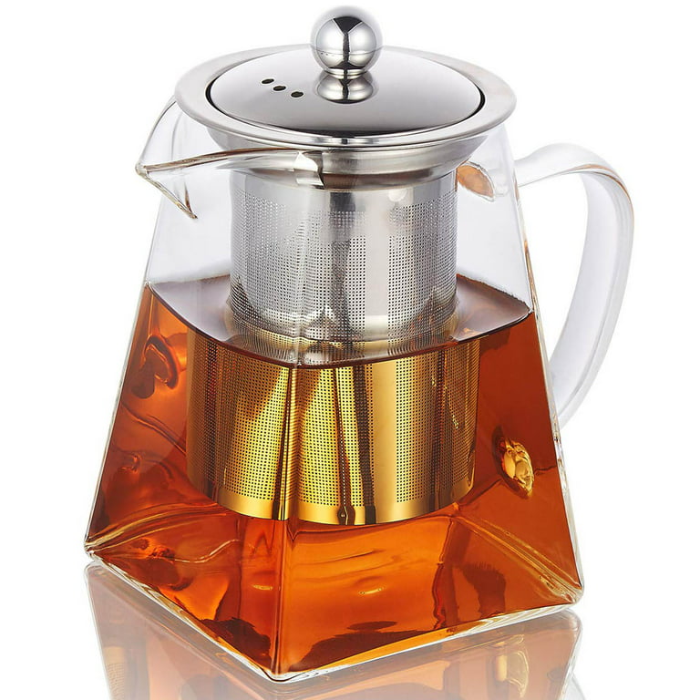 1pc Glass Teapot With Base, Nordic Clear Loose Leaf Tea Maker For Home