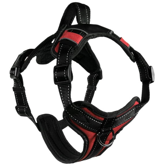 CoreLife Reflective Dog Harness, No Pull / No Choke [Front & Back 3 Leash Attachments] Mesh & Vegan Leather Reflective Dog Vest with Handle (for Small Medium Large Dog)