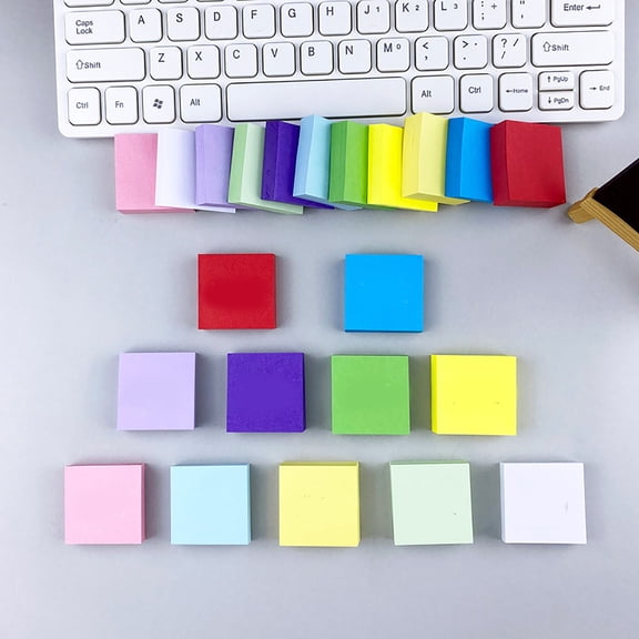 CoreLiving 11 Pads Self-Stick Notes, 1.5x1.5 Inches Small Post It Pads, Bright Multi-Colored Mini Sticky Notes, Bulk Cute Pastel Sticky Pads for Office Home Meeting Supplies