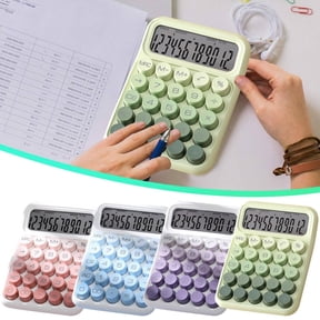 CoreLiving 12 Digit Desktop Calculator with Large LCD Display and Big Buttons,Power Battery, Standard Basic Four Function for Office Home Business Accounting, Green
