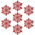 thumbnail image 1 of CoreLiving 12-Pack Red Snowflake Ornaments, Plastic Snowflake Ornament Set for Hanging on Christmas Tree and Ceiling, Mini Snowflake Decor for Winter Wonderland Theme Party and Home, 1 of 6