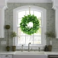 thumbnail image 1 of CoreLiving 15 Inch Eucalyptus Wreath Artificial Green Wreath Round Fabric Faux Greenery Leaves Wreath Realistic Farmhouse Style Wreath for Front Door Wall Window Decor Indoor Hanging, 1 of 9