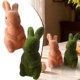 thumbnail image 1 of CoreLiving 2 Pcs Flocked Bunny Figurines for Easter Table Decorations Spring Home Office Indoor Party Centerpieces Cute White Rabbit Statues Ornament Set, 1 of 9