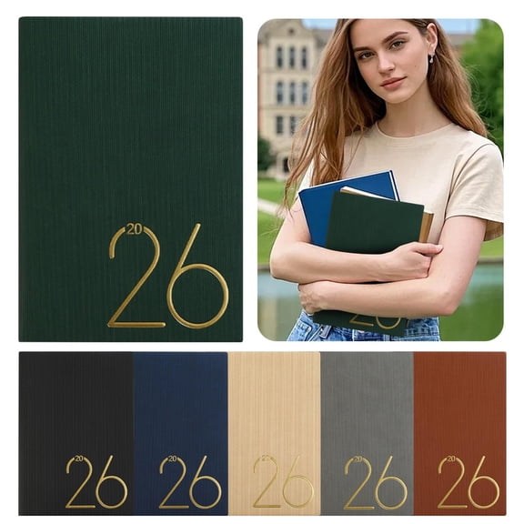 CoreLiving 2026 Planner, Hardcover Daily Weekly and Monthly Planner A5 Size, 100GSM Thick Paper for Minimal Bleed-Through, Forest Green, 5.8" x 8.5"