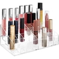 thumbnail image 1 of CoreLiving 24-Slot Clear Plastic Makeup Organizer, Lipstick Holder for Vanity Countertop, Cosmetic Display Case for Lip Gloss, Mascara, Perfume Samples, Chapstick and Brush Storage, 1 of 6