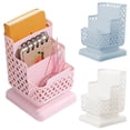 thumbnail image 1 of CoreLiving 3-Compartment Desktop Organizer, Pen Holder for Desk with Mesh Hollow Design, Pencil Cup & Stationery Supply Storage Box for Office or Vanity Table, 1 of 9