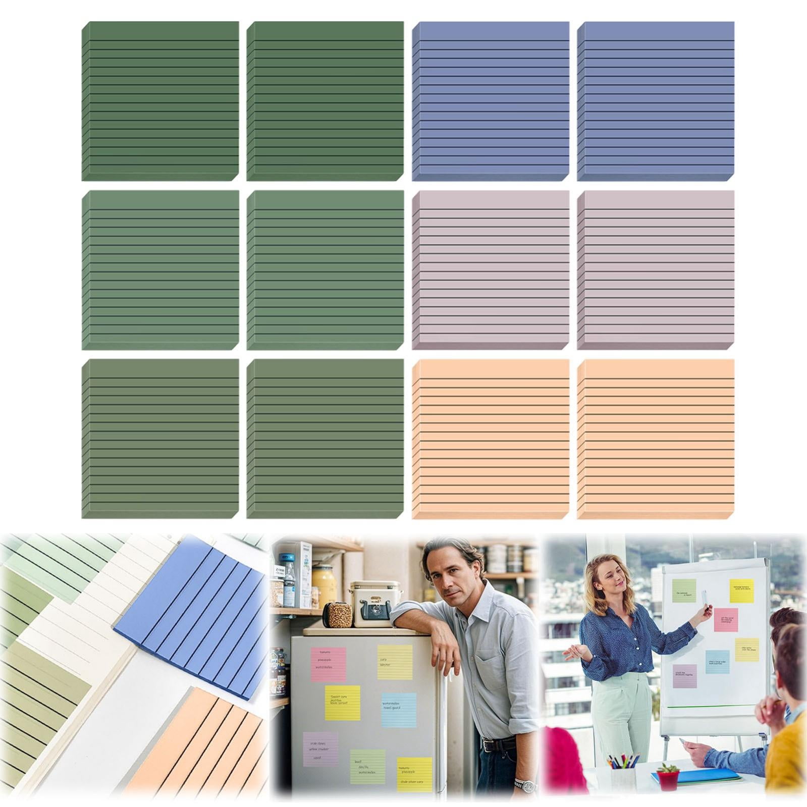 CoreLiving 3x3 Inch Lined Sticky Notes, Self Adhesive Memo Pads in ...