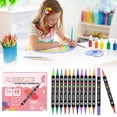 thumbnail image 1 of CoreLiving 48 Colors Acrylic Paint Pens, Dual Tip Markers with Fine and Brush Tips for Calligraphy, Canvas Painting, Wood, Metal, Glass, Ceramic, Rock and DIY Craft Supplies, 1 of 8