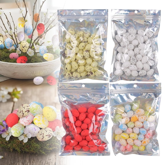CoreLiving 50 Pack Mini Foam Easter Eggs, Pastel Speckled Dotted Easter Decorations for Spring Vase Filler, Small Craft Eggs for DIY Easter Egg Garland, Party Supplies for Easter Celebrations