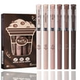 thumbnail image 1 of CoreLiving 6-Pack Coffee Liquid Ink Rollerball Pens, Quick-Drying Smooth Writing 0.5 mm Black Ink, Cute Gel Pen for Journaling Office Desk Accessories, 1 of 9