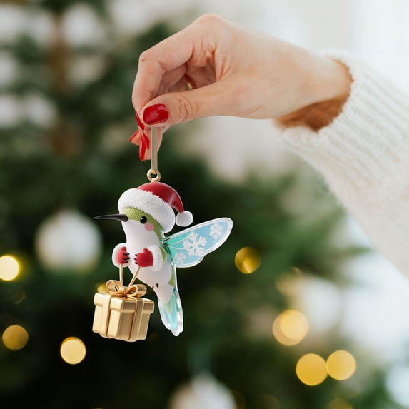 CoreLiving Acrylic Christmas Ornaments 2025: Hummingbird Ornaments for Christmas Tree, Bird Ornaments, Memorable Keepsake Gift for Women, Men, Friends, Unique Animal Tree Decorations