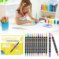 thumbnail image 1 of CoreLiving Acrylic Paint Markers Set, Dual Tip Art Supplies with Fine and Brush Tip Pens for Rock Painting, Canvas, Wood, Glass, Ceramic, Stone, Metal and DIY Crafts, 24 Colors, 1 of 8