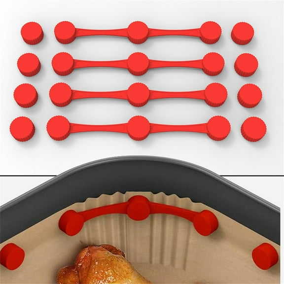 CoreLiving Air Fryer Magnets 2-Pack, Silicone Buckle Holder for Parchment Paper Liners, Prevent Liner from Covering Food or Touching Heating Element, Accessories for Cosori and Other Air Fryer Brands