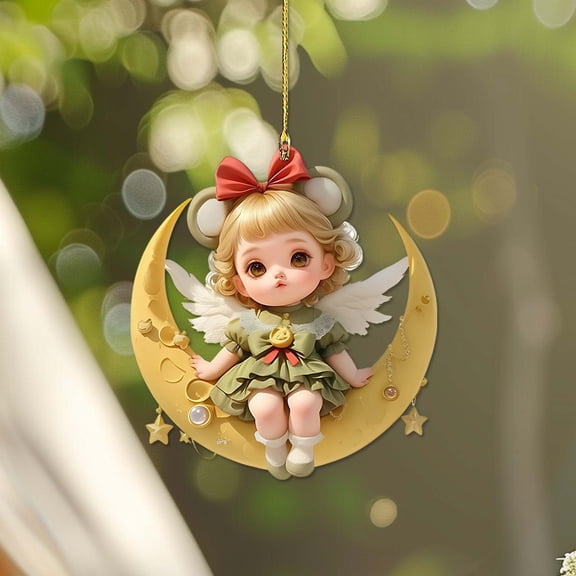 CoreLiving Angel Charms Bulk Set - Sparkling Crystal Small Angels for Crafting, DIY Backpack & Car Mirror Decor, Hanging Ornament Gifts for Women and Teens