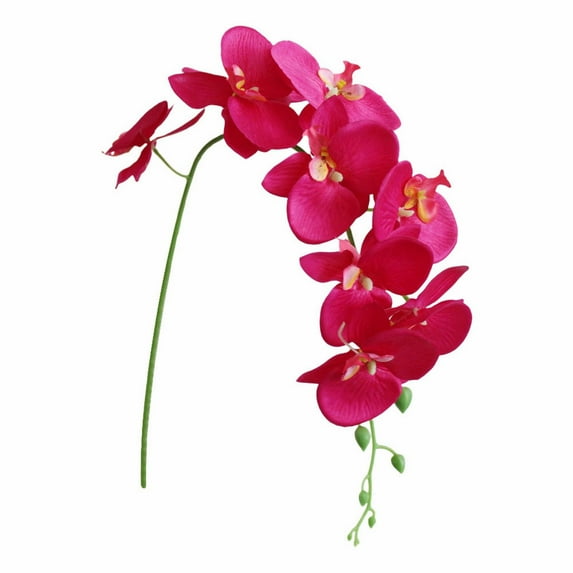 CoreLiving Artificial Butterfly Orchid 1-Piece Real Touch Branch Faux Silk Flower in Hot Pink for Wedding Centerpieces Home Hotel Office Party Decor