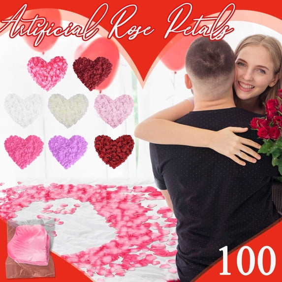 CoreLiving Artificial Rose Petals Decorative Fake Flowers for Baby Shower Party, Bridal Flower Girl Toss, Soft Pink Polyester Scatter Petals Decor, 100 Pieces