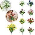 thumbnail image 1 of CoreLiving Artificial Sunflower Bouquet UV Resistant Silk Flowers for Cemetery Grave Decor and Home Table Centerpiece Arrangements 1 Pack, 1 of 8