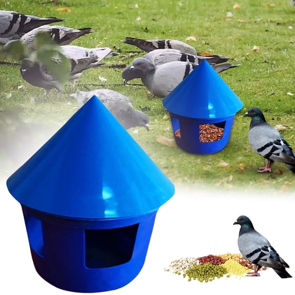 CoreLiving Automatic Chicken Feeder, 5 Feed Ports for Poultry Chick Duck Quail, No Waste Chicken Water Feeder and Cups, Baby Chicken Supplies for Coop, Comederos para Gallinas, Blue
