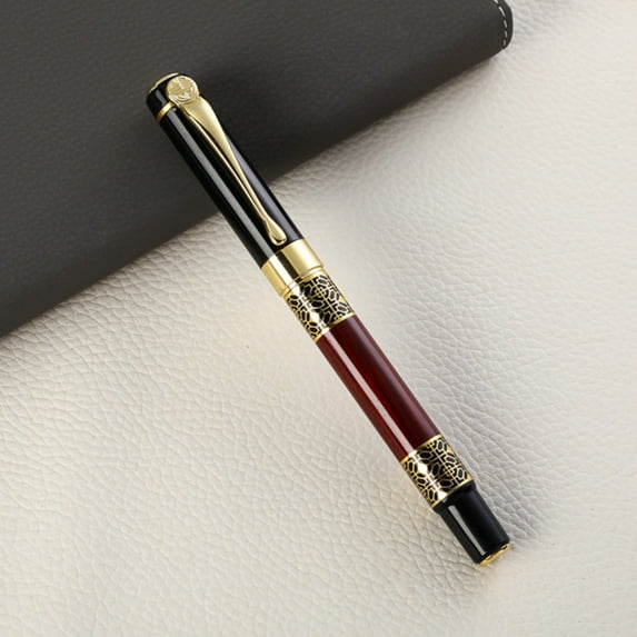 CoreLiving Ballpoint Pen Refillable Medium Point Black Ink Luxury Writing Pens for Men Women Executive Professional Office Business Gifts Red Barrel
