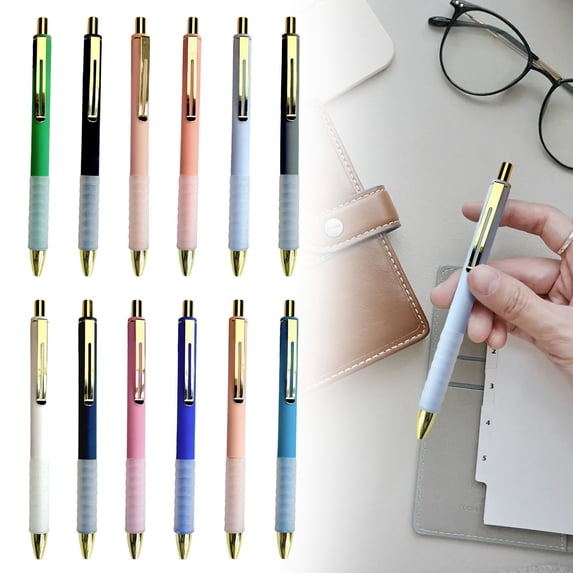 CoreLiving Ballpoint Pens Black Medium Point 1mm Ink Pens with Super Soft Comfort Grip Retractable Pens for Professional Men and Women Desk Accessories, 1 Count