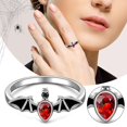 thumbnail image 1 of CoreLiving Bat Ring Gothic Rings for Women Spooky Vampire Jewelry Halloween Rings Vintage Goth Jewelry Gifts for Party Accessories for Women, 1 of 7