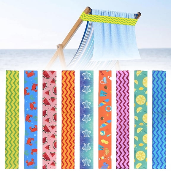 CoreLiving Beach Towel Bands, Elastic Windproof Towel Holder Straps for Cruise Chairs and Pool Lounge Chairs, Better Alternative to Towel Clips, 1 Pack Quantity