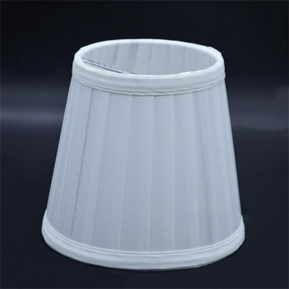 CoreLiving Bell Lamp Shade - Pleated Fabric Clip-On Design in White, 5x5x3 Inch Small Size for Table Floor Wall Lamps, Chandelier and Nightstand Light Replacement