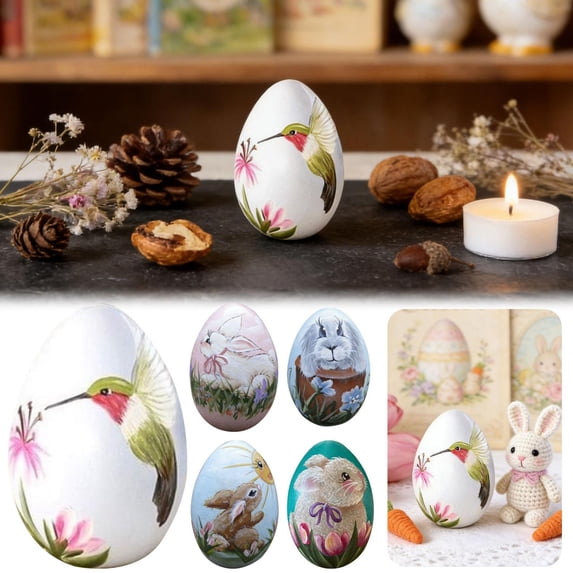 CoreLiving Blown Resin Easter Egg Ornaments, Hand Painted Stained Resin Spring Tree Decorations, Decorative Hanging Easter Eggs for Tree, Indoor Easter Decor for Home & Party