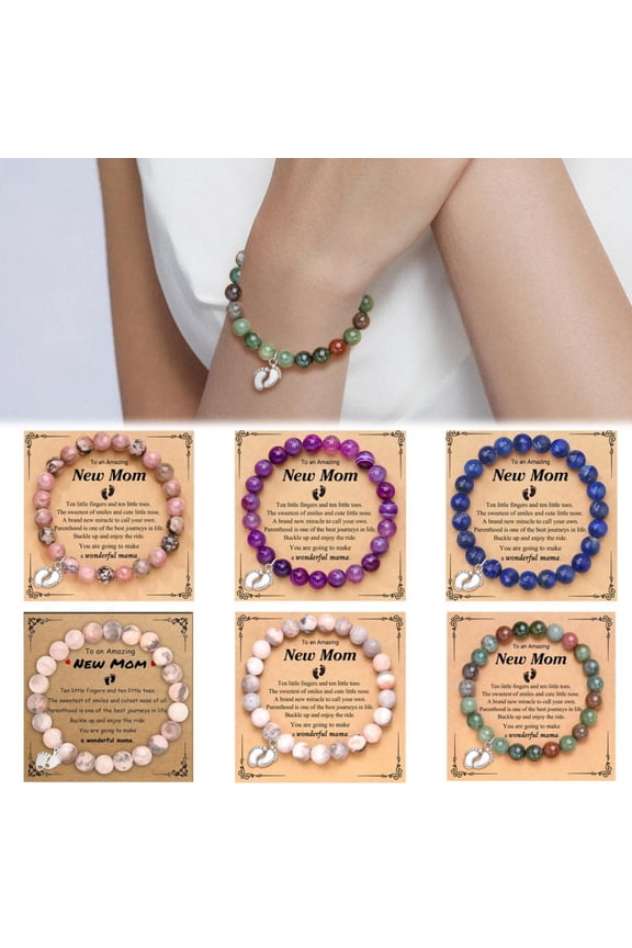 Bracelets for Teen Girls Women Mom Birthday Gifts Mothers Day Easter Basket Stuffers Graduation Gifts for Her Beaded Pearl Adjustable