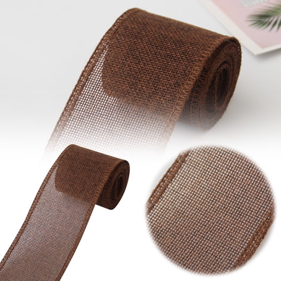 CoreLiving Brown Burlap Wired Ribbon, Rustic Chocolate Brown Christmas Tree Ribbon with Wire Edge for Big Bows, Wreaths, Gift Wrapping, Outdoor Decor, 2.36 Inch x 5.46 Yards Roll
