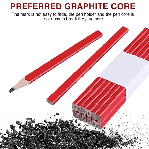 CoreLiving Carpenter Pencils Octagonal Hard Black Professional Woodworking Pencils for Construction Marking Contractor Tools Heavy Duty 1-Pack