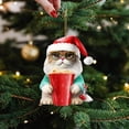 thumbnail image 1 of CoreLiving Cat Ornaments for Christmas Tree, Mini Cat Ornaments for Mini Tree, Acrylic Cat Ornament Cute Animal Decor with Santa Hat Holiday Gift for Children Girls Home Decor, 1 of 7