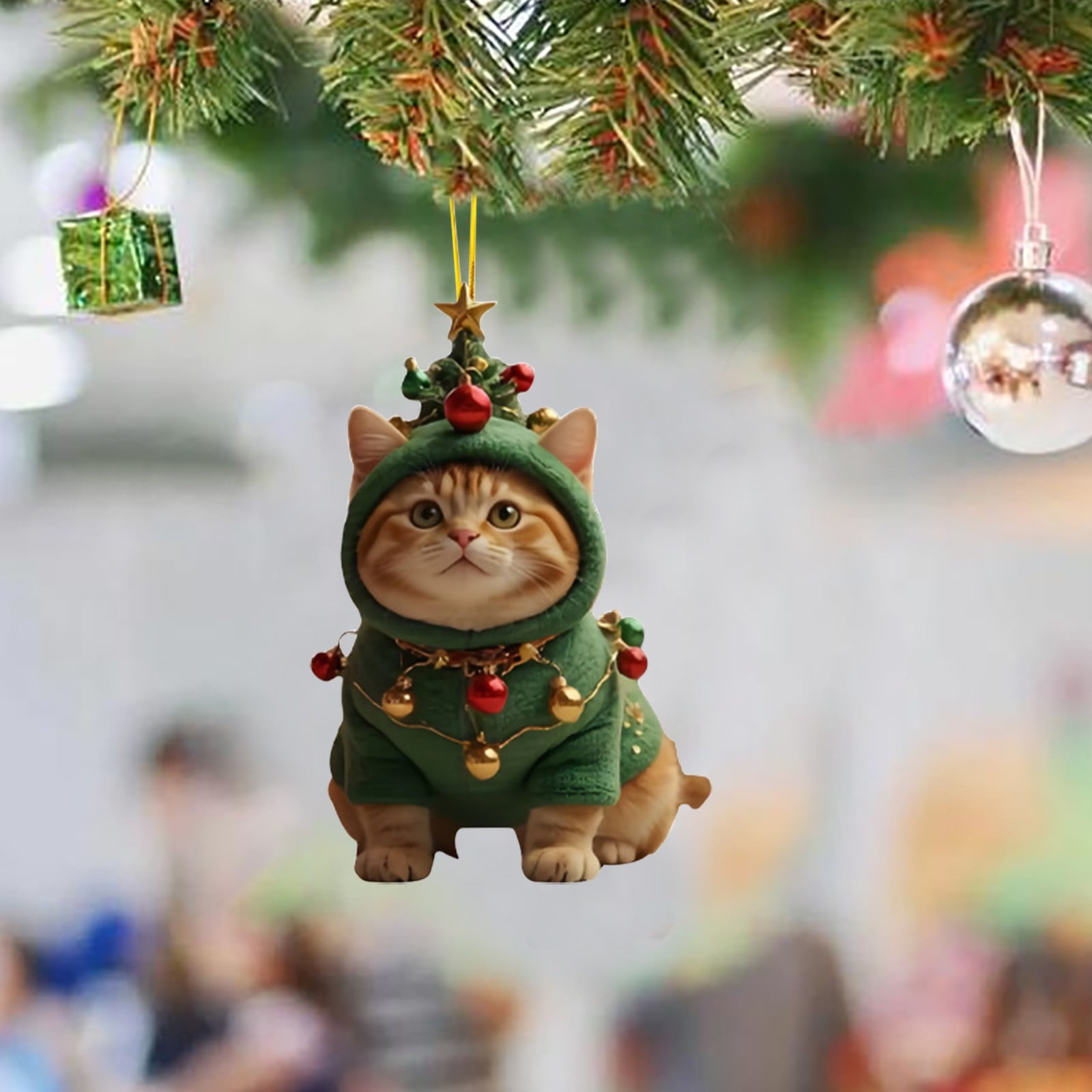 CoreLiving Cat Ornaments for Christmas Tree Orange Cat Christmas
