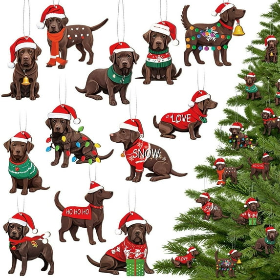 CoreLiving Chocolate Lab Ornament Christmas Tree Decor Labrador Retriever Gift for Pet Lovers, Personalized Holiday Decorations for Labrador Owners Home Party