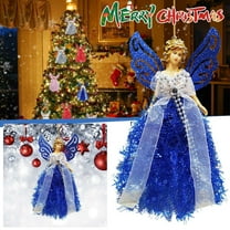 CoreLiving Christmas Angel Ornaments Set, Glittering Hanging Tree Decorations with Golden Halos, Festive Holiday Decor for Xmas Tree Home Party, Gift for Girls Kids